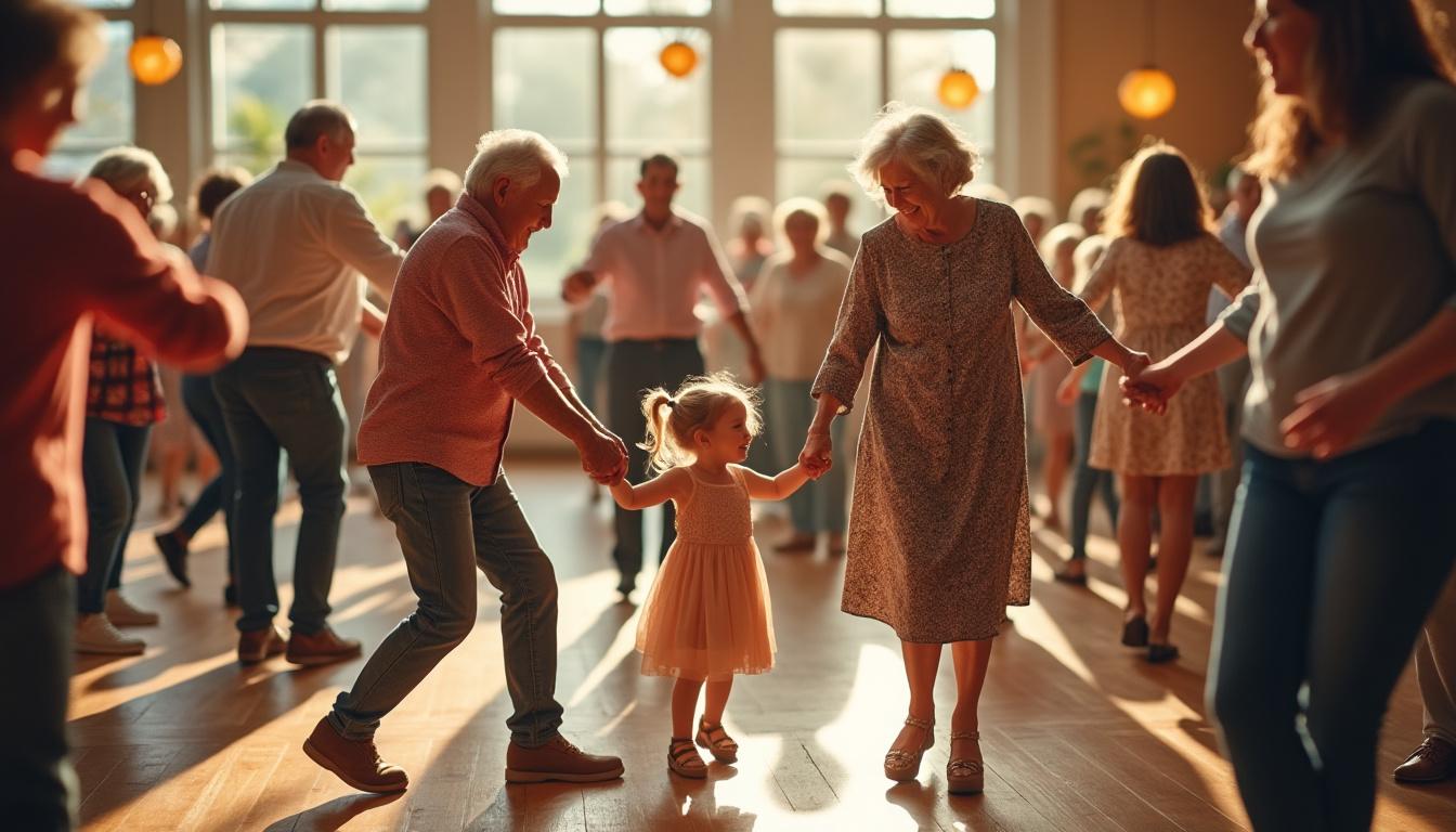 découvrez à janzé une piste de danse intergénérationnelle animée où seniors et enfants ont partagé des moments de joie et de danse ensemble.