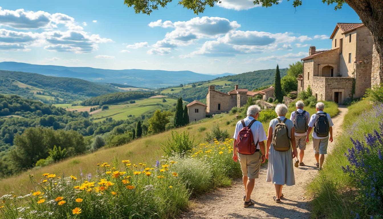 les aînés de moulins explorent le lubéron, alliant découvertes historiques fascinantes et paysages naturels époustouflants pour un voyage inoubliable.